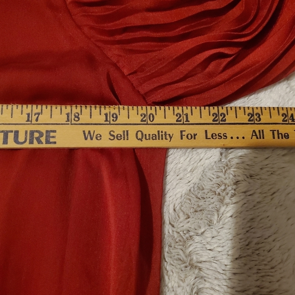 Simply Liliana Woman Elegant Blouse Red Butterfly Sleeve Sz XL Elastic Waistband - Picture 6 of 9